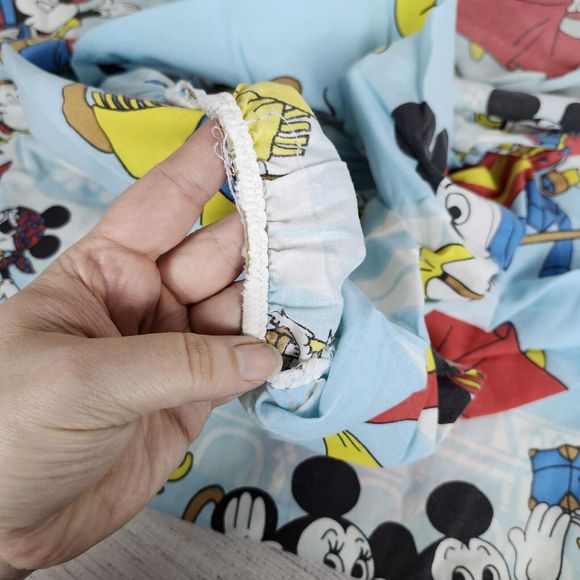 Vtg 80s Disney Frontierland Twin Sheet Set Mickey Mouse Donald Minnie Pluto - Picture 4 of 12